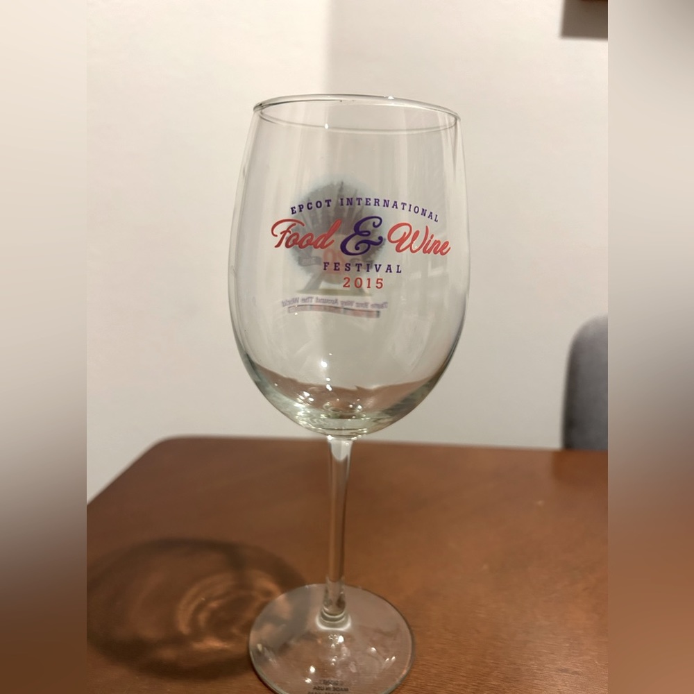EPCOT 2015 Food & Wine Festival Stemmed Wine Glass